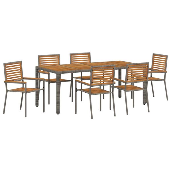 vidaXL &Sigma;έ&tau; &phi;&alpha;&gamma;&eta;&tau;&omicron;ύ &gamma;&iota;&alpha; &kappa;ή&pi;&omicron; 7 pcs &Gamma;&kappa;&rho;&iota; 190 x 90 x 75 cm