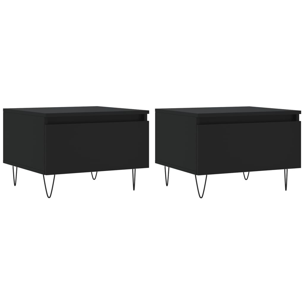 vidaXL Τραπεζάκια Σαλονιού 2 τεμ. Μαύρα 50 x 46 x 35 εκ. Επεξεργ. Ξύλο
