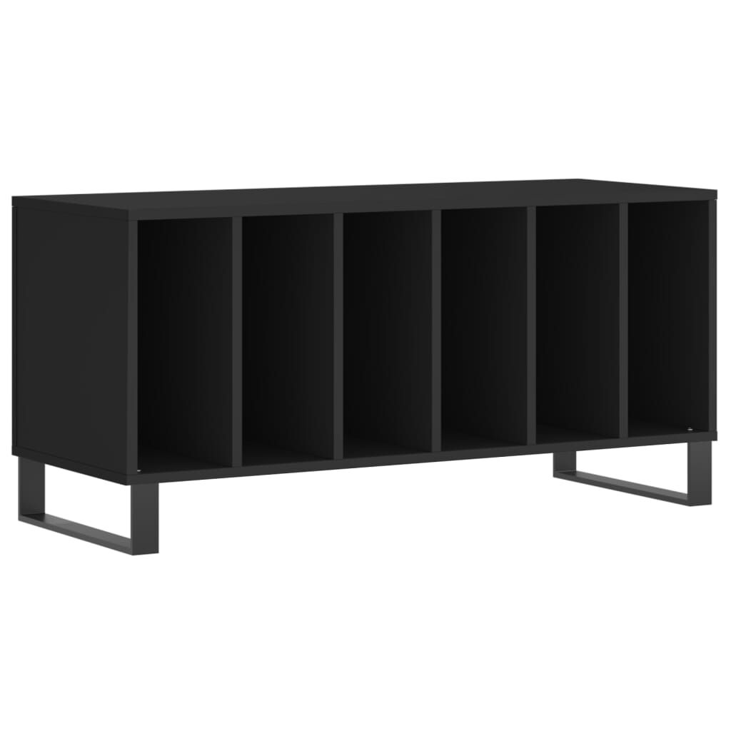 vidaXL Έπιπλο Δίσκων Μαύρο 100 x 38 x 48 εκ. από Επεξεργασμένο Ξύλο