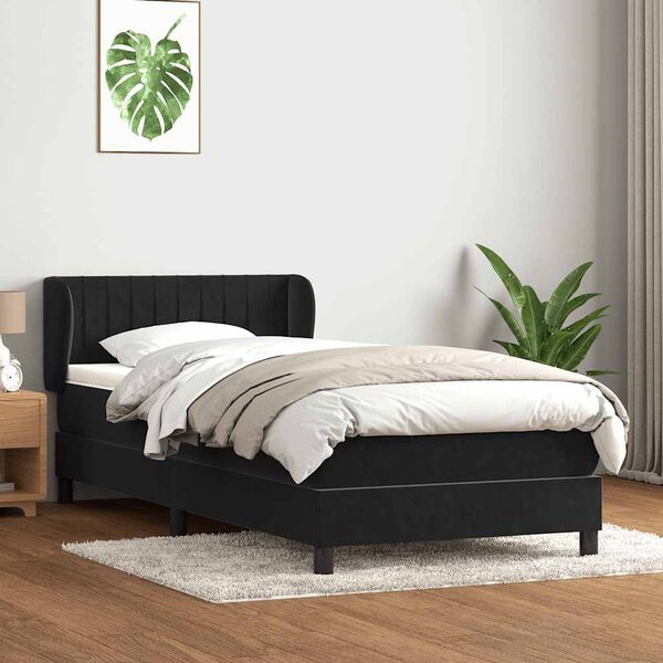 vidaXL &Kappa;&rho;&epsilon;&beta;ά&tau;&iota; Boxspring &mu;&epsilon; &Sigma;&tau;&rho;ώ&mu;&alpha; &Mu;&alpha;ύ&rho;&omicron; 90x220 &epsilon;&kappa;. &Beta;&epsilon;&lambda;&omicron;ύ&delta;&iota;&nu;&omicron;