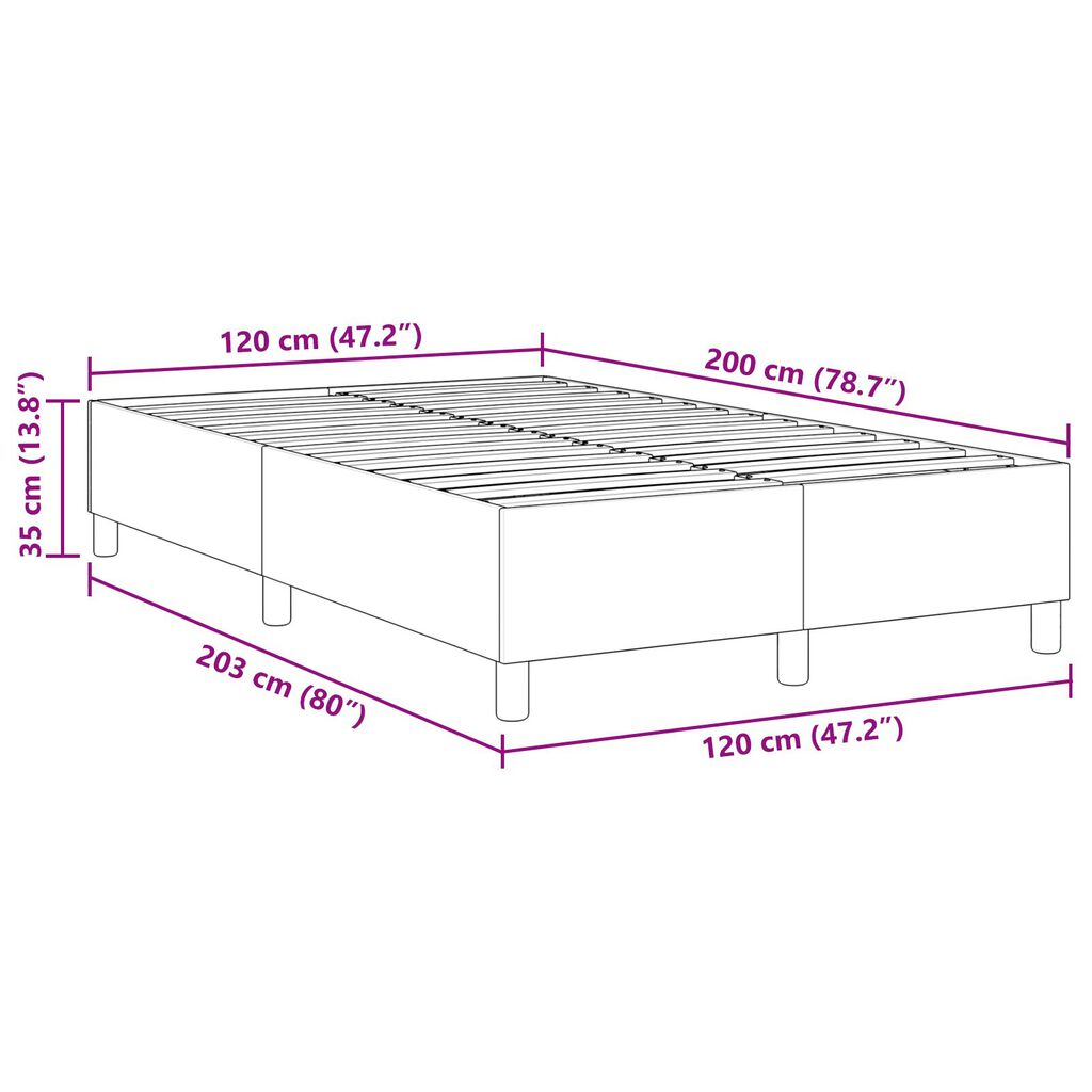 vidaXL Κρεβάτι Box Spring Κρεμ 120x200 εκ από κορντούρα
