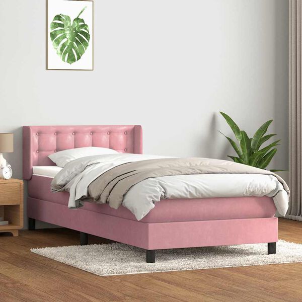 vidaXL &Kappa;&rho;&epsilon;&beta;ά&tau;&iota; Boxspring &mu;&epsilon; &Sigma;&tau;&rho;ώ&mu;&alpha; &Rho;&omicron;&zeta; 100x210 &epsilon;&kappa;. &Beta;&epsilon;&lambda;&omicron;ύ&delta;&iota;&nu;&omicron;