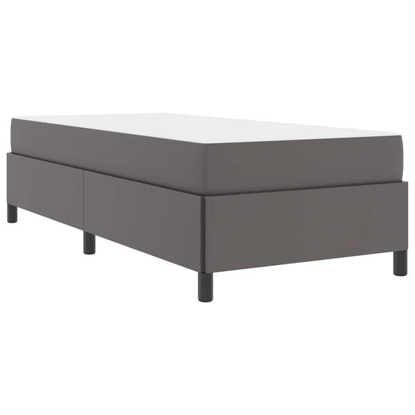 vidaXL Σκελετός κρεβατιού με στρώμα Γκρι 80 x 200 cm Τεχνητό δέρμα