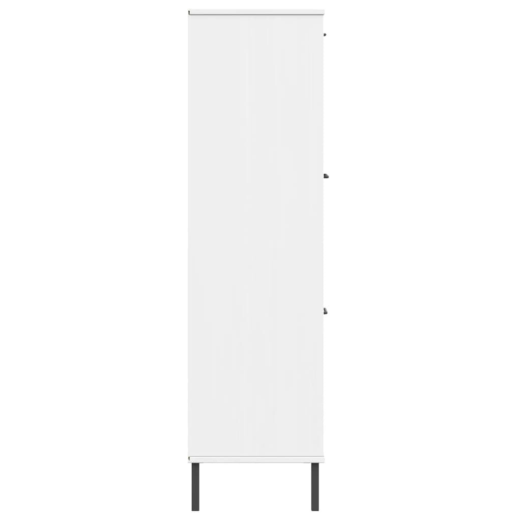 vidaXL Βιβλιοθήκη OSLO Λευκή 90x35x128,5 εκ. Μασίφ Ξύλο με Μετ. Πόδια