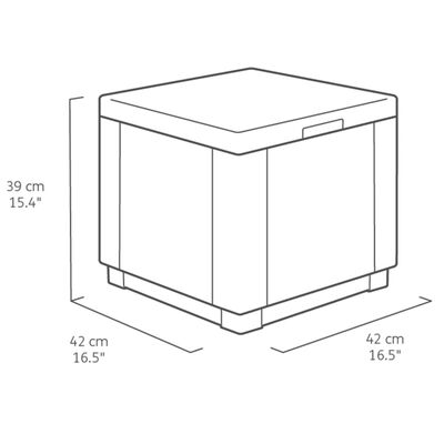 Allibert Σκαμπό με Αποθηκευτικό Χώρο Cube Χρώμα Καπουτσίνο
