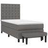 vidaXL Κρεβάτι Boxspring με Στρώμα Γκρι 100x200εκ. από Συνθετικό Δέρμα