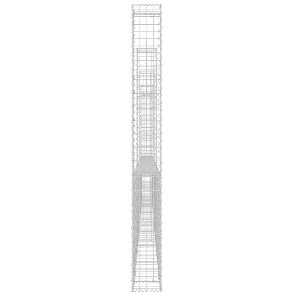 vidaXL Συρματοκιβώτιο σε U Σχήμα με 5 Στύλους 500x20x200 εκ Σιδερένιο