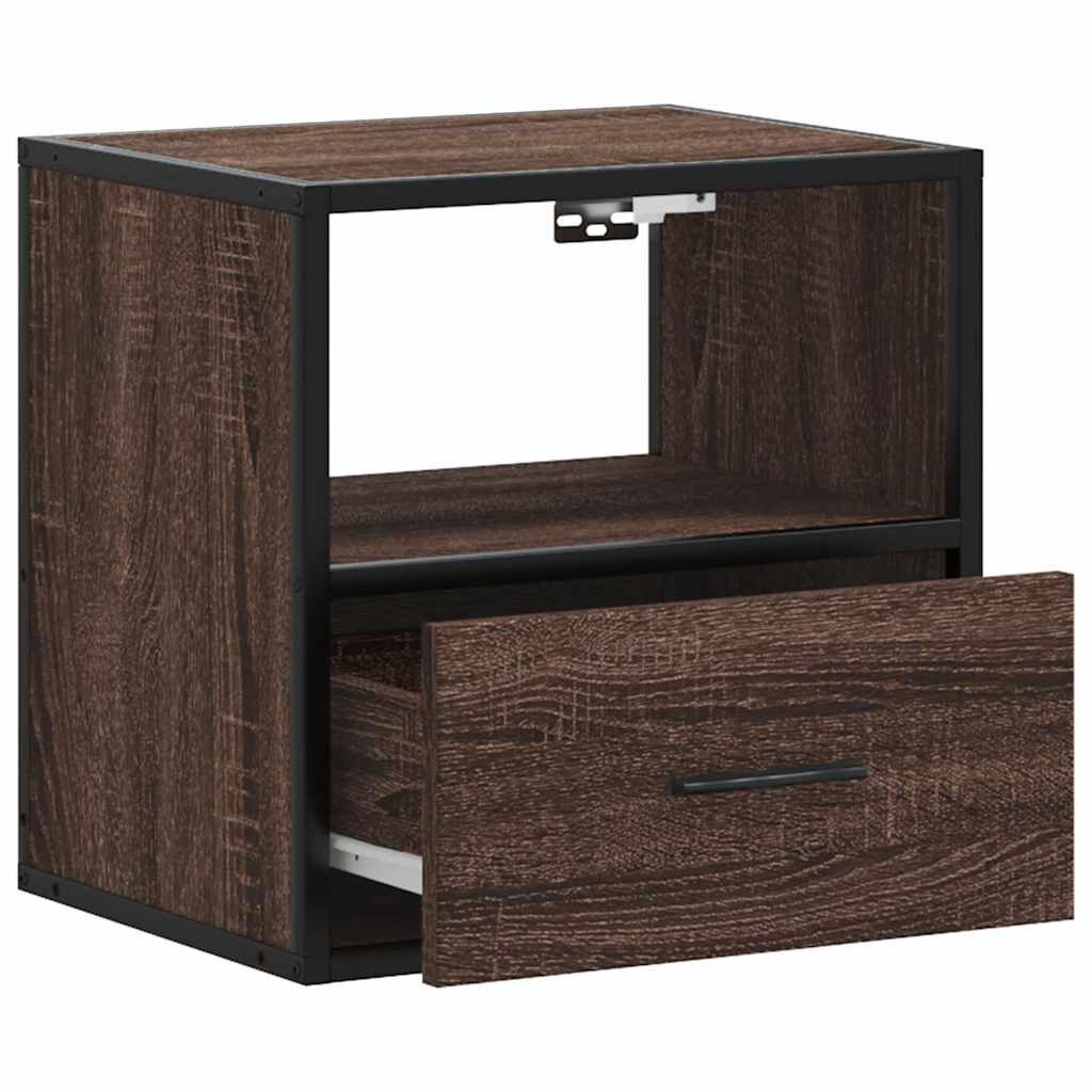 vidaXL Κομοδίνο επίτοιχο ντουλάπι καφέ δρυς 40x31x39,5 cm