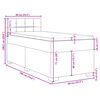 vidaXL Κρεβάτι Boxspring με Στρώμα Σκούρο Γκρι Single Βελούδινο