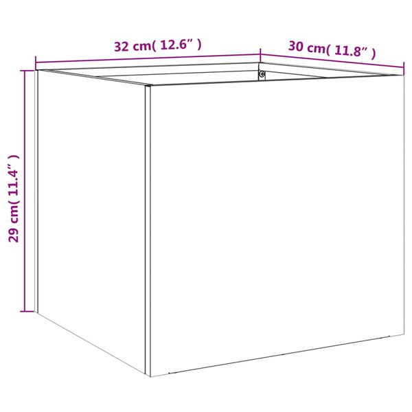 vidaXL Ζαρντινιέρα Λαδί 32x30x29 εκ. από Χάλυβα