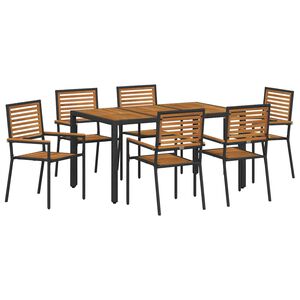 vidaXL &Sigma;έ&tau; &phi;&alpha;&gamma;&eta;&tau;&omicron;ύ &gamma;&iota;&alpha; &kappa;ή&pi;&omicron; 7 pcs &Mu;&alpha;ύ&rho;&omicron; &kappa;&alpha;&iota; &Kappa;&alpha;&phi;έ &sigma;&upsilon;&nu;&theta;&epsilon;&tau;&iota;&kappa;ό &rho;&alpha;&tau;ά&nu;