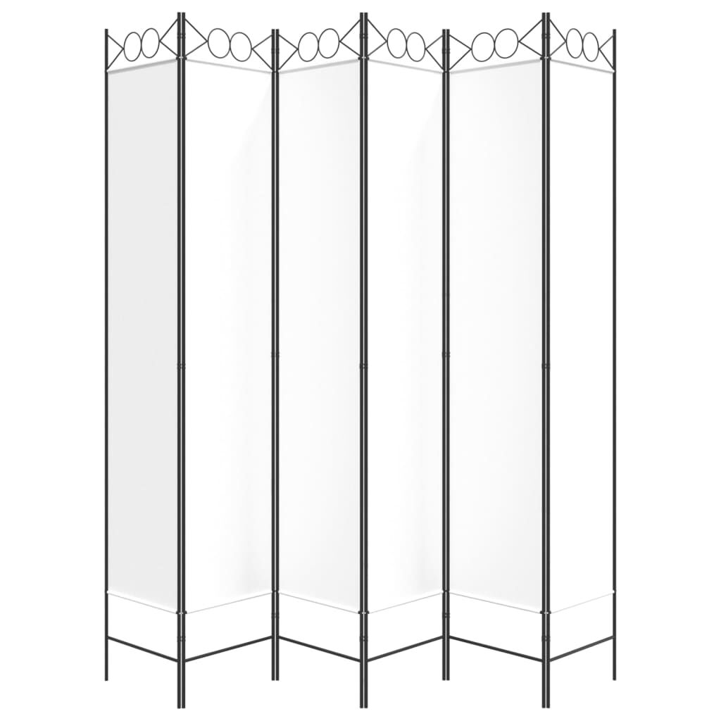 vidaXL Διαχωριστικό Δωματίου με 6 Πάνελ Λευκό 240x220 εκ. από Ύφασμα