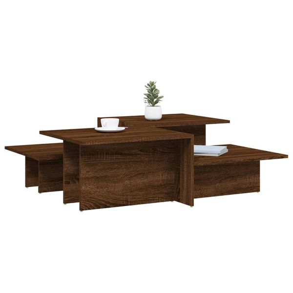 vidaXL Τραπεζάκια Σαλονιού 2 τεμ Brown Oak Επεξ. Ξύλο