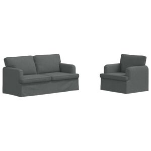 vidaXL &Sigma;&epsilon;&tau; &Kappa;&alpha;&nu;&alpha;&pi;έ 2 pcs &Sigma;&kappa;&omicron;ύ&rho;&omicron; &Gamma;&kappa;&rho;&iota; 162 x 80 x 85 &epsilon;&kappa; ύ&phi;&alpha;&sigma;&mu;&alpha;