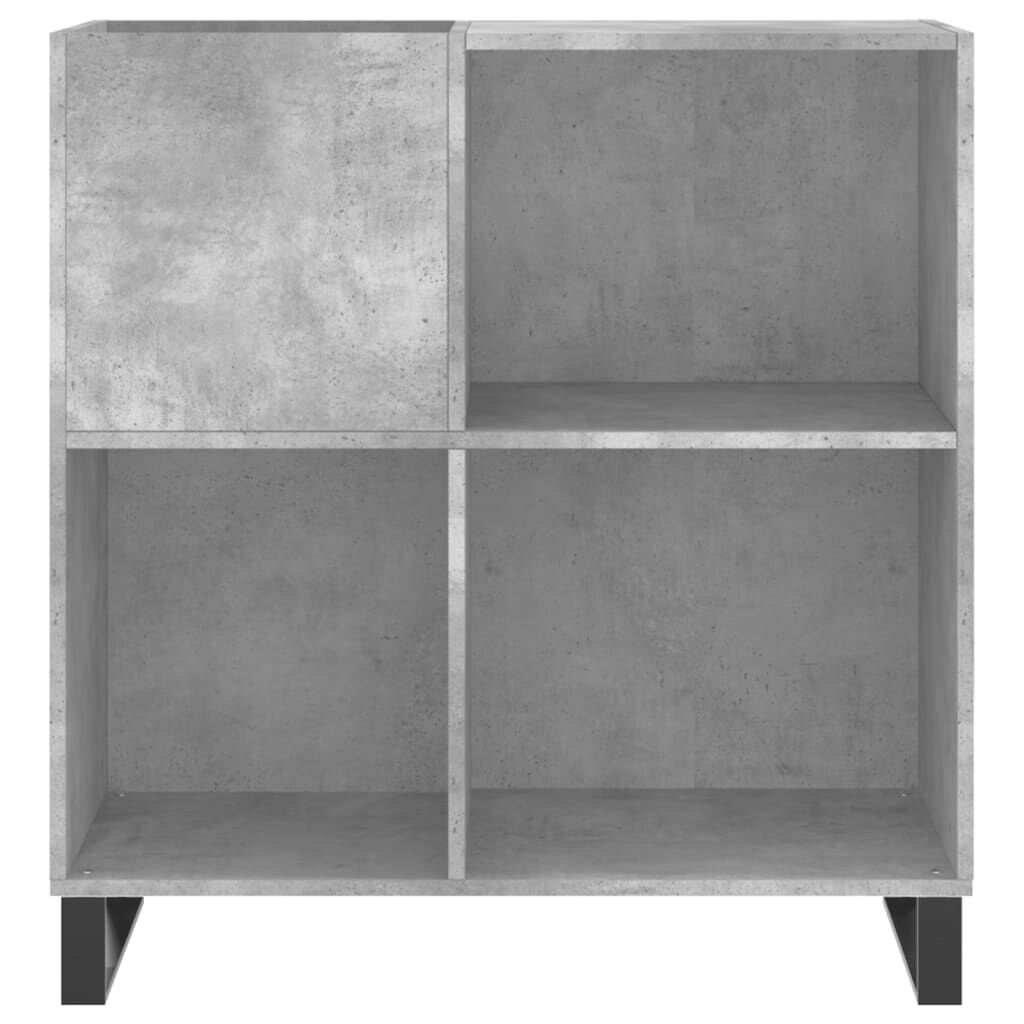 vidaXL Δισκοθήκη Γκρι Σκυροδέματος 84,5 x 38 x 89 εκ από Επεξεργ. Ξύλο
