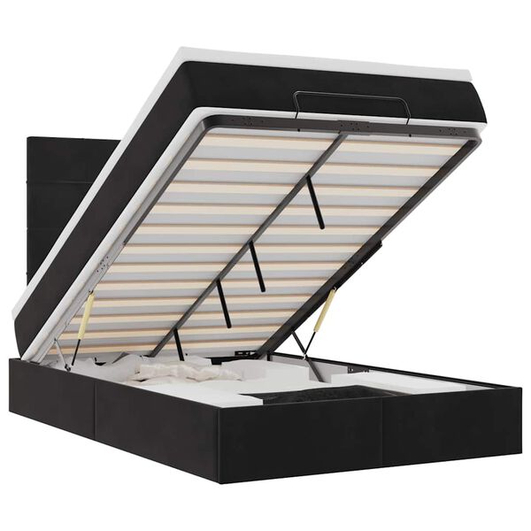 vidaXL Οθωμανικό κρεβάτι με στρώματα Μαύρο 120x200cm Velvet