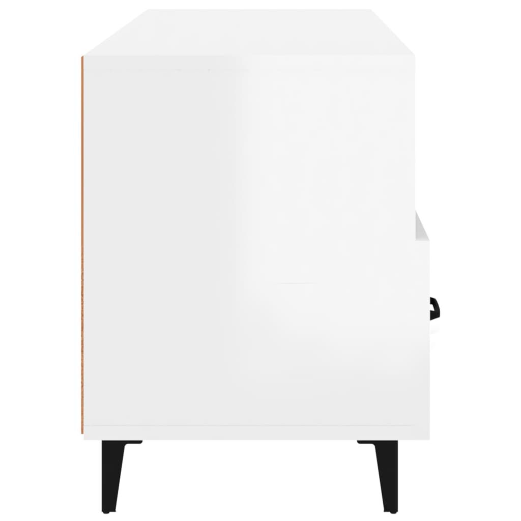 vidaXL Έπιπλο Τηλεόρασης Γυαλ. Λευκό 102x35x50 εκ. Επεξεργασμένο Ξύλο