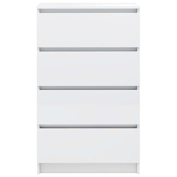 vidaXL Συρταριέρα Γυαλιστερό Λευκό 60x35x98,5 εκ. Επεξεργασμένο Ξύλο