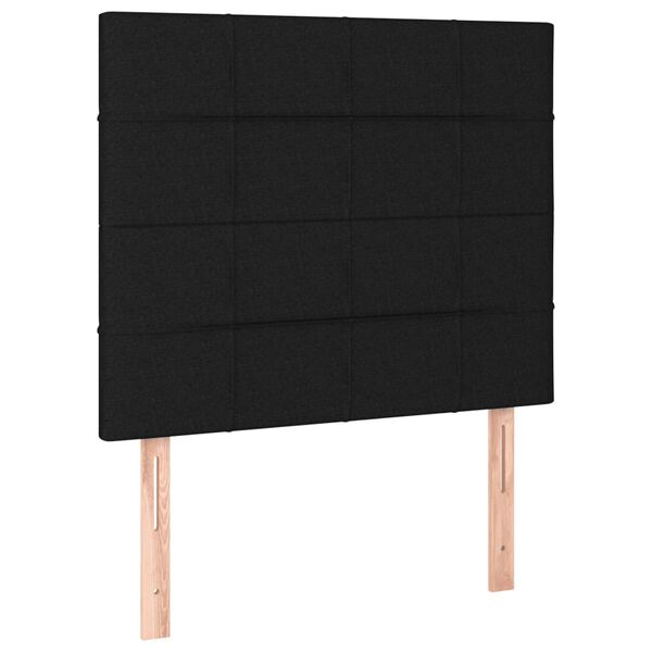 vidaXL Κρεβάτι Boxspring με Στρώμα Μαύρο 90x200 εκ. Υφασμάτινο