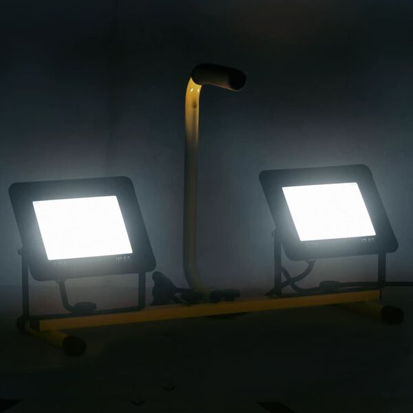 vidaXL Προβολέας LED με Λαβή Ψυχρό Λευκό 2 x 50 W