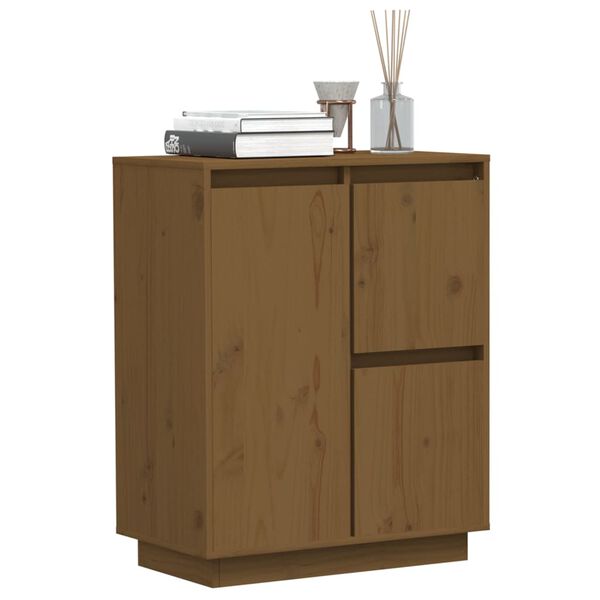 vidaXL Ντουλάπι Καφέ Μελί 60 x 34 x 75 εκ. από Μασίφ Ξύλο Πεύκου