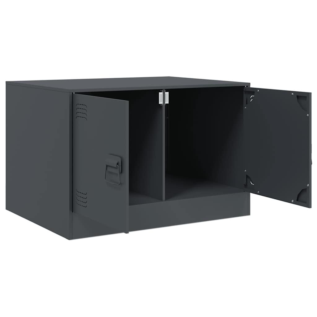 vidaXL Τραπέζι Κήπου Ανθρακί 67x50x44 εκ. Ατσάλινο