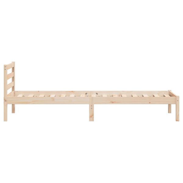 vidaXL Κρεβάτι με κεφαλάρι Καφέ 220 x 100 cm Μασίφ ξύλο πεύκου