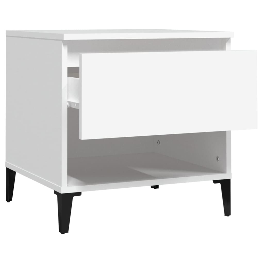 vidaXL Βοηθητικό Τραπέζι Λευκό 50 x 46 x 50 εκ. από Επεξεργασμένο Ξύλο