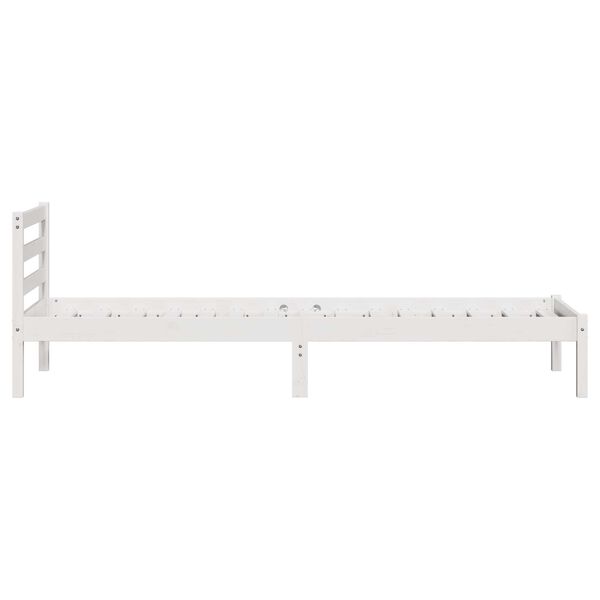 vidaXL Κρεβάτι με κεφαλάρι Λευκό 210 x 80 εκ Μασίφ ξύλο πεύκου