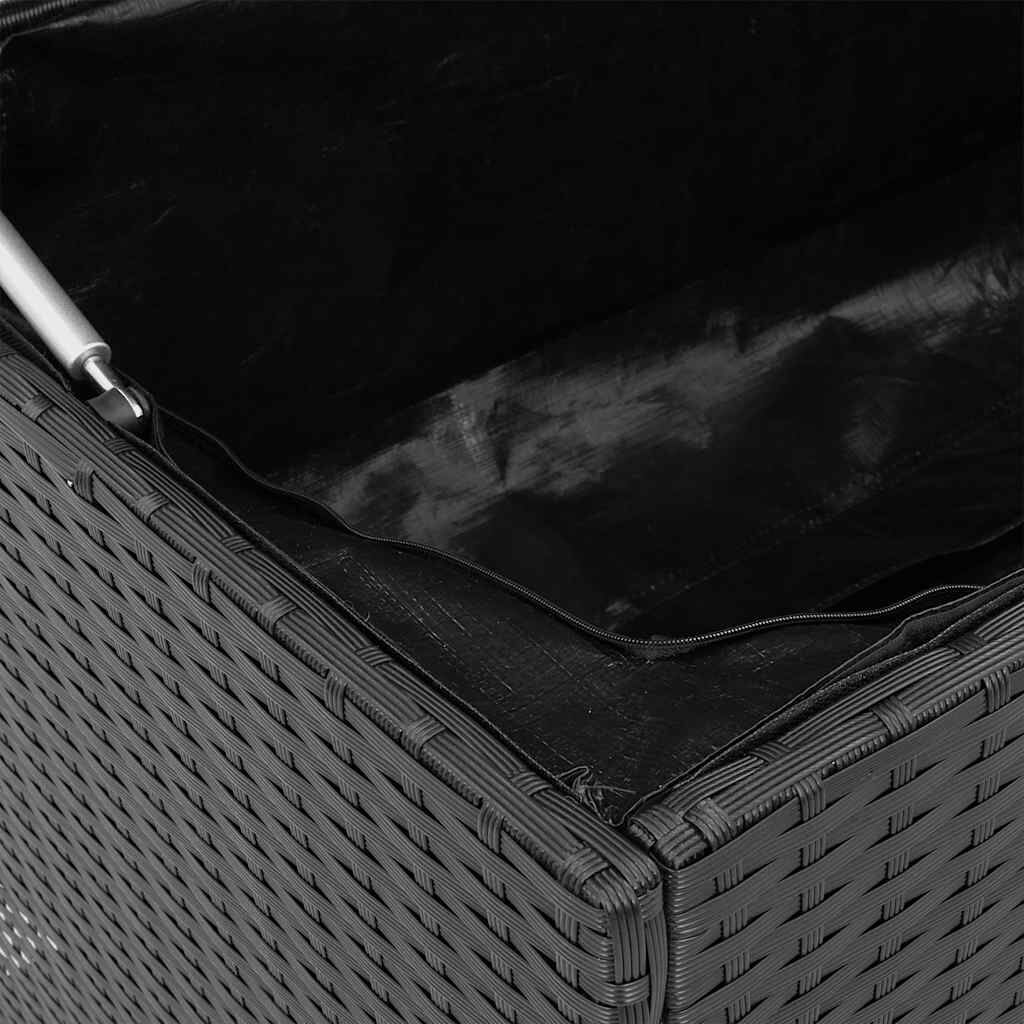 vidaXL Μαξιλαροθήκη εξωτερικού χώρου Μαύρο 100x55x55,5 cm Poly Rattan