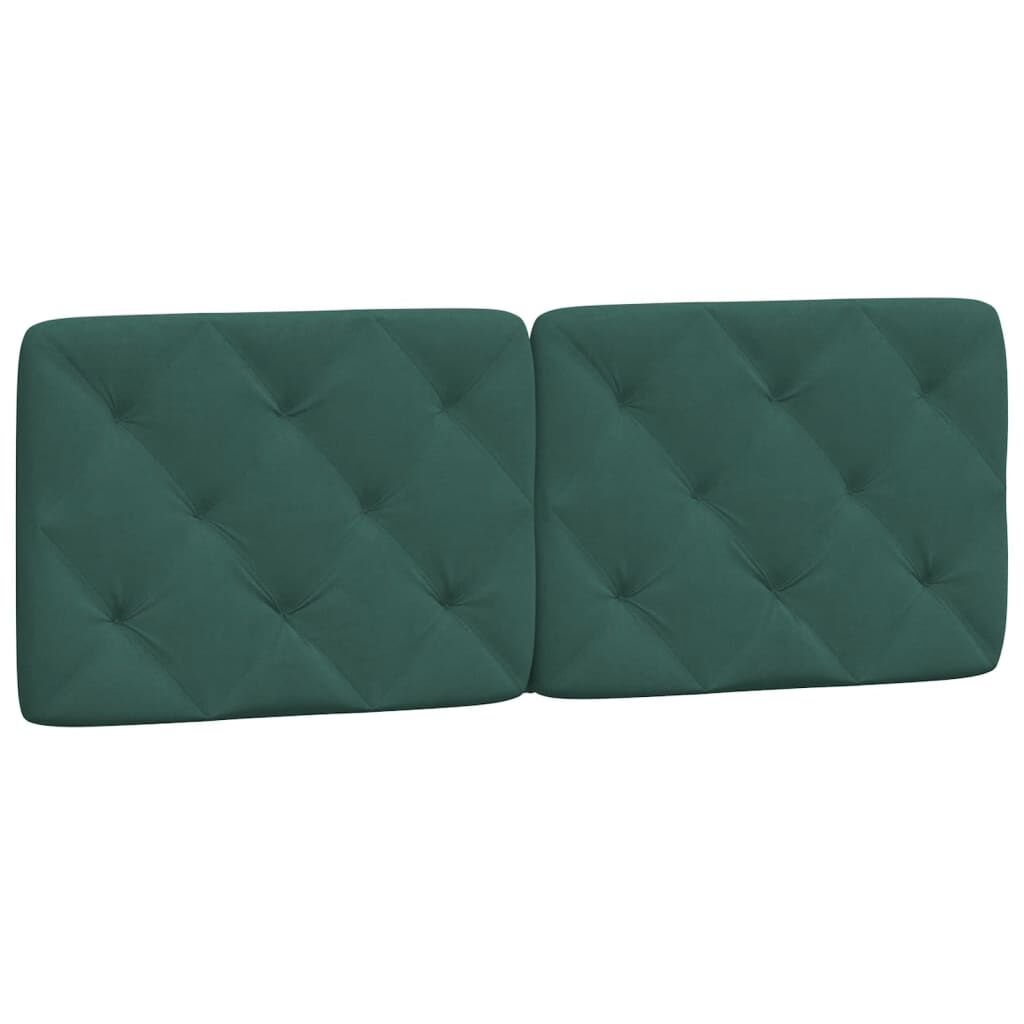 vidaXL Κρεβάτι με Στρώμα Σκούρο Πράσινο 140x200εκ. Βελούδινο