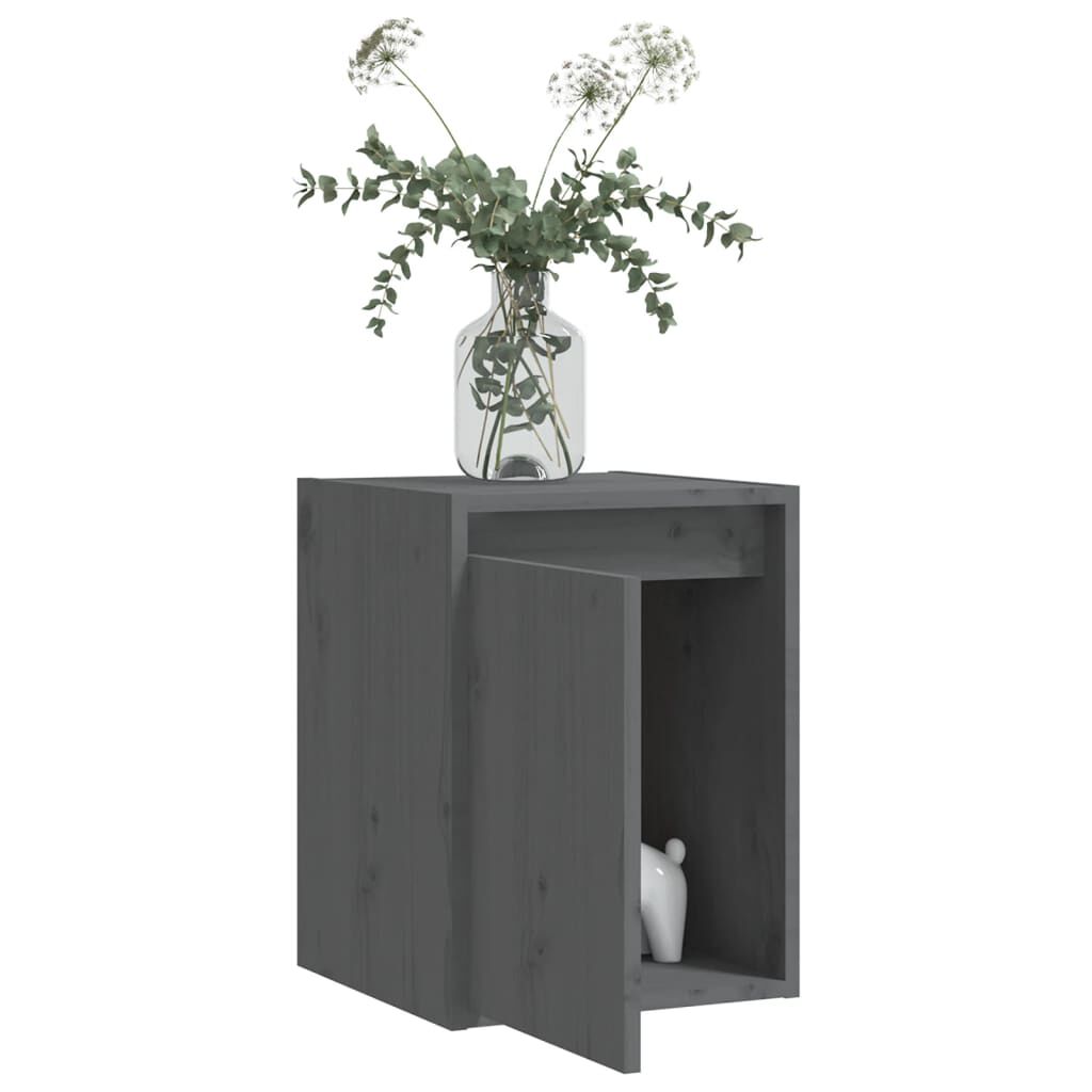 vidaXL Ντουλάπια Τοίχου 2 τεμ. Γκρι 30x30x40 εκ. Μασίφ Ξύλο Πεύκου