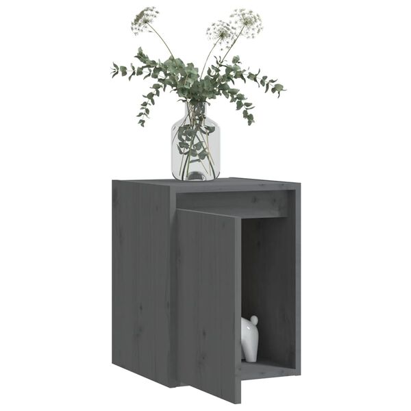vidaXL Ντουλάπια Τοίχου 2 τεμ. Γκρι 30x30x40 εκ. Μασίφ Ξύλο Πεύκου