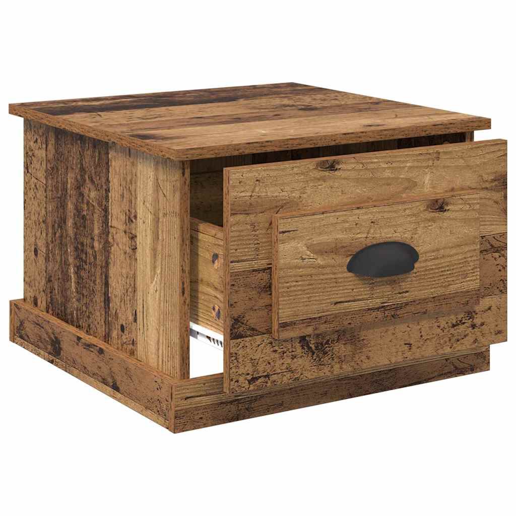 vidaXL Τραπεζάκι σαλονιού with Drawer Παλαιό ξύλο 50 x 50 x 35 cm