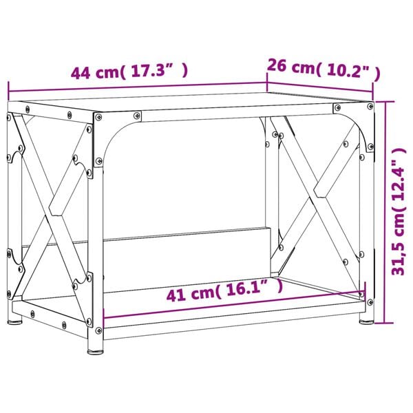 vidaXL Βάση Εκτυπωτή 2 Επιπέδων Γκρι Sonoma 44x26x31,5 εκ Επεξ. Ξύλο
