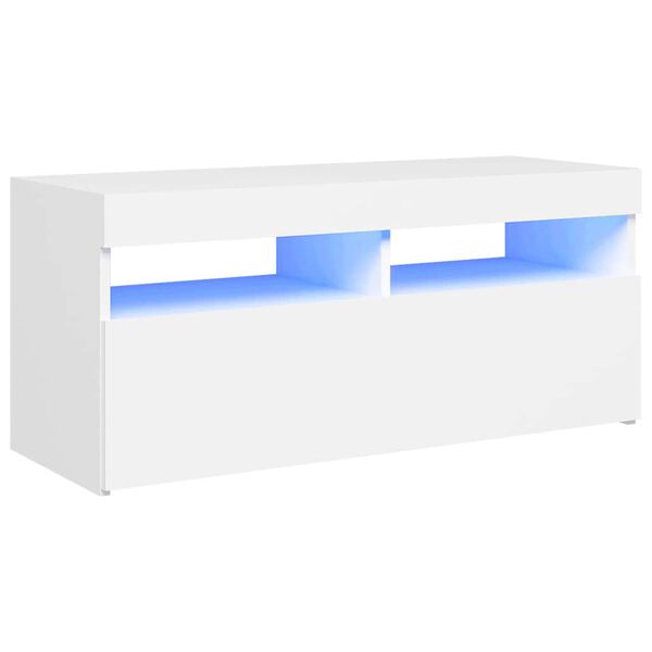 vidaXL Έπιπλο Τηλεόρασης με LED Λευκό 90 x 35 x 40 εκ.