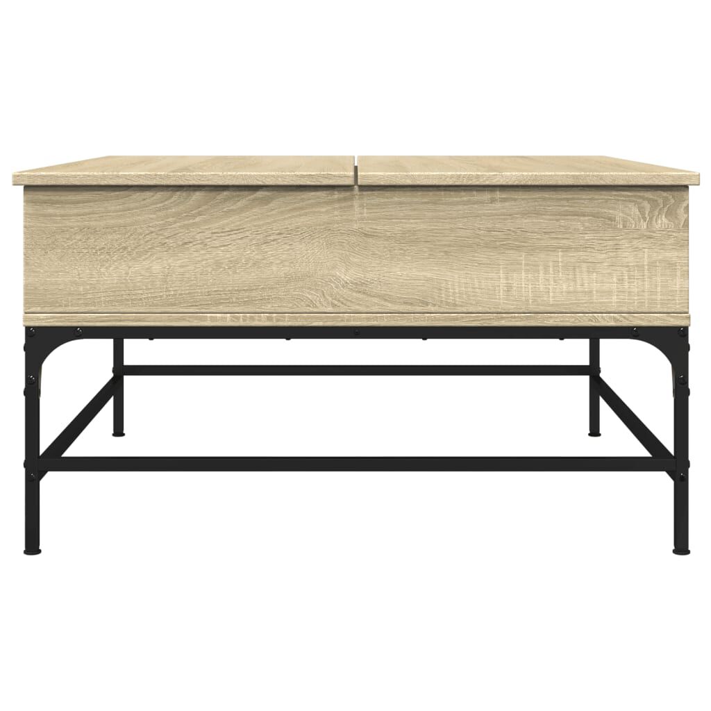 vidaXL Τραπεζάκι Σαλονιού Sonoma Δρυς 80x80x45εκ Επεξ. Ξύλο + Μέταλλο