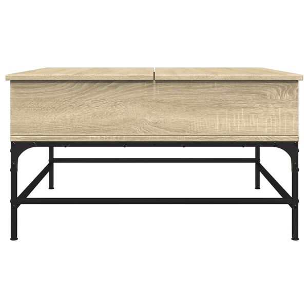 vidaXL Τραπεζάκι Σαλονιού Sonoma Δρυς 80x80x45εκ Επεξ. Ξύλο + Μέταλλο