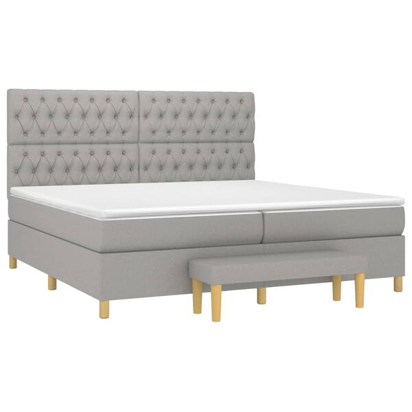vidaXL &Kappa;&rho;&epsilon;&beta;ά&tau;&iota; Boxspring &mu;&epsilon; &Sigma;&tau;&rho;ώ&mu;&alpha; &Alpha;&nu;&omicron;&iota;&chi;&tau;ό &Gamma;&kappa;&rho;&iota; 200x200 &epsilon;&kappa;. &Upsilon;&phi;&alpha;&sigma;&mu;ά&tau;&iota;&nu;&omicron;