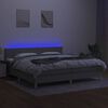vidaXL &Kappa;&rho;&epsilon;&beta;ά&tau;&iota; Boxspring &mu;&epsilon; &Sigma;&tau;&rho;ώ&mu;&alpha; & LED &Alpha;&nu;.&Gamma;&kappa;&rho;&iota; 200x200&epsilon;&kappa;. &Upsilon;&phi;&alpha;&sigma;&mu;ά&tau;&iota;&nu;&omicron;