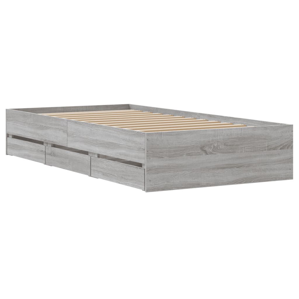 vidaXL Πλαίσιο Κρεβατιού με συρτάρια Γκρι sonoma 100x200εκ. Επεξ. Ξύλο