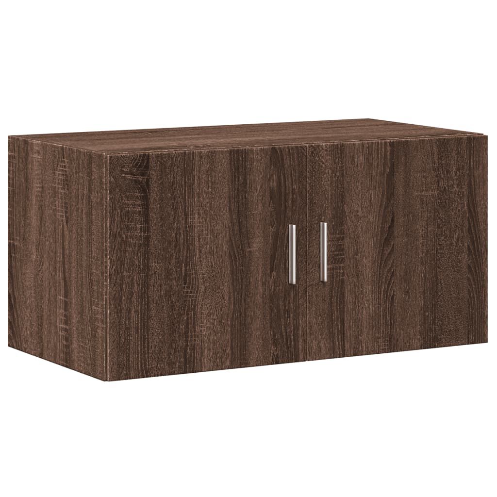 vidaXL Ραφιέρα με Ντουλάπια Καφέ Δρυς 80x42,5x225 εκ. από Επεξ. Ξύλο