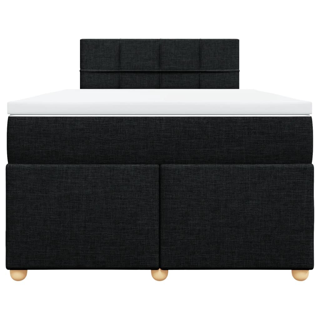 vidaXL Κρεβάτι Boxspring με Στρώμα Μαύρο 120x190 εκ. Υφασμάτινο