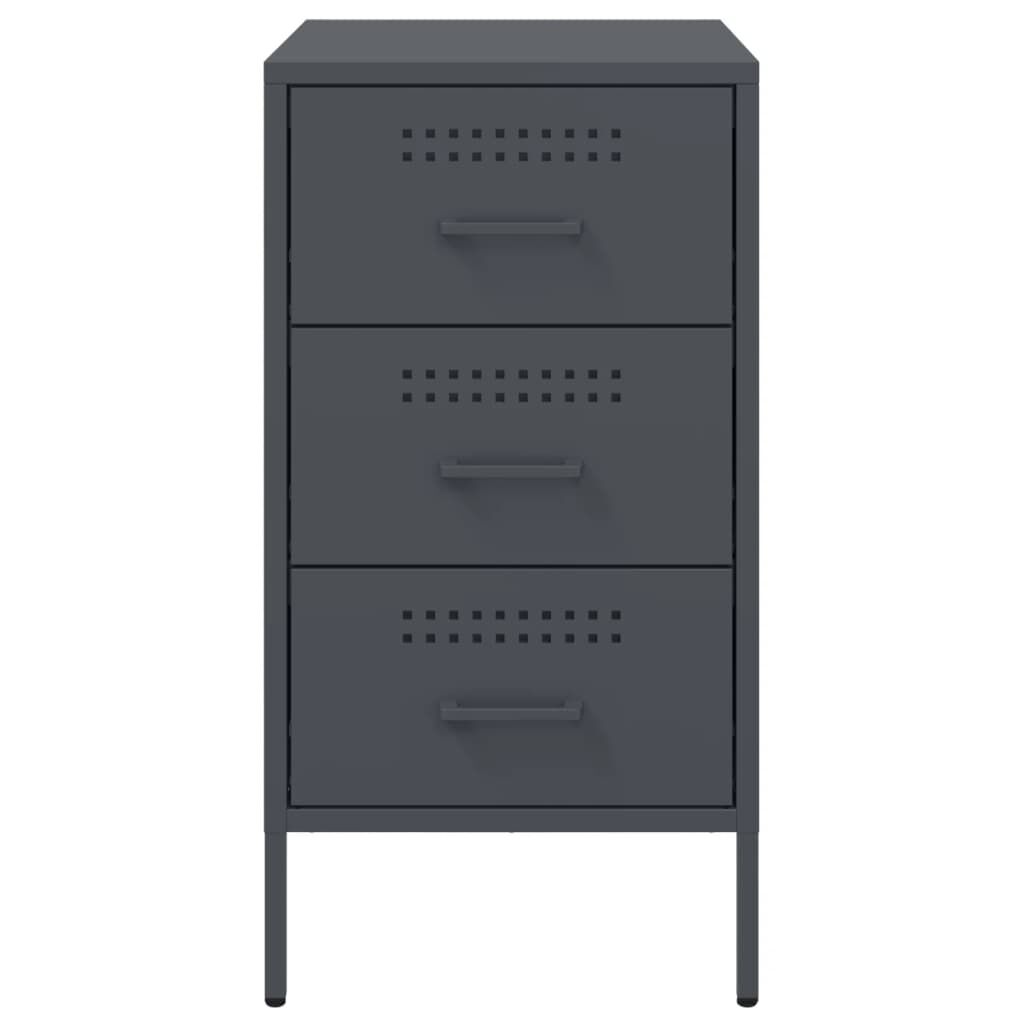 vidaXL Κομοδίνο Ανθρακί 36x39x68 εκ. από Χάλυβα