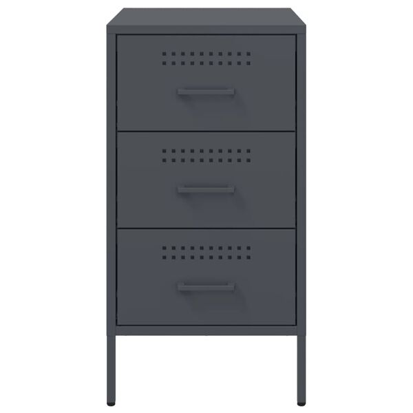 vidaXL Κομοδίνο Ανθρακί 36x39x68 εκ. από Χάλυβα
