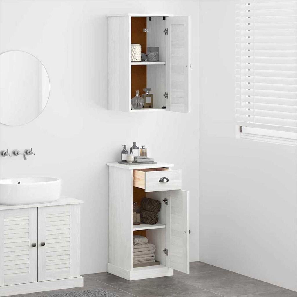 vidaXL Σετ Επίπλων Μπάνιου 2 pcs Καφέ και Λευκό 37 x 34 x 80 εκ