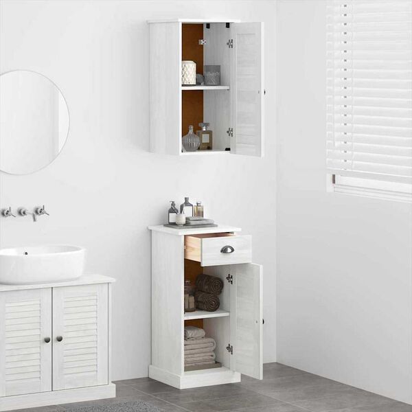 vidaXL Σετ Επίπλων Μπάνιου 2 pcs Καφέ και Λευκό 37 x 34 x 80 εκ