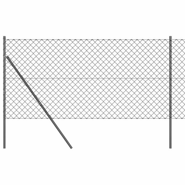 vidaXL Φράχτης από αλυσίδα με στήλες Γκρι 1.2 x 25 m Ατσάλι