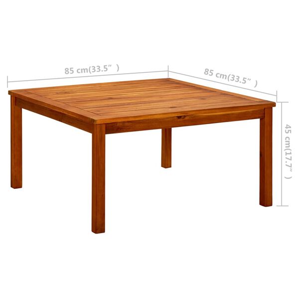 vidaXL Τραπεζάκι Σαλονιού Κήπου 85 x 85 x 45 εκ. Μασίφ Ξύλο Ακακίας