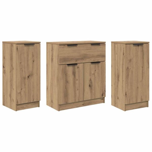 vidaXL &Pi;&lambda;&alpha;ϊ&nu;ό &gamma;&rho;&alpha;&phi;&epsilon;ί&omicron; &mu;&epsilon; &sigma;&upsilon;&rho;&tau;ά&rho;&iota; 3 pcs Artisan Oak &Epsilon;&pi;&epsilon;&xi;&epsilon;&rho;&gamma;&alpha;&sigma;&mu;έ&nu;&omicron; &xi;ύ&lambda;&omicron;